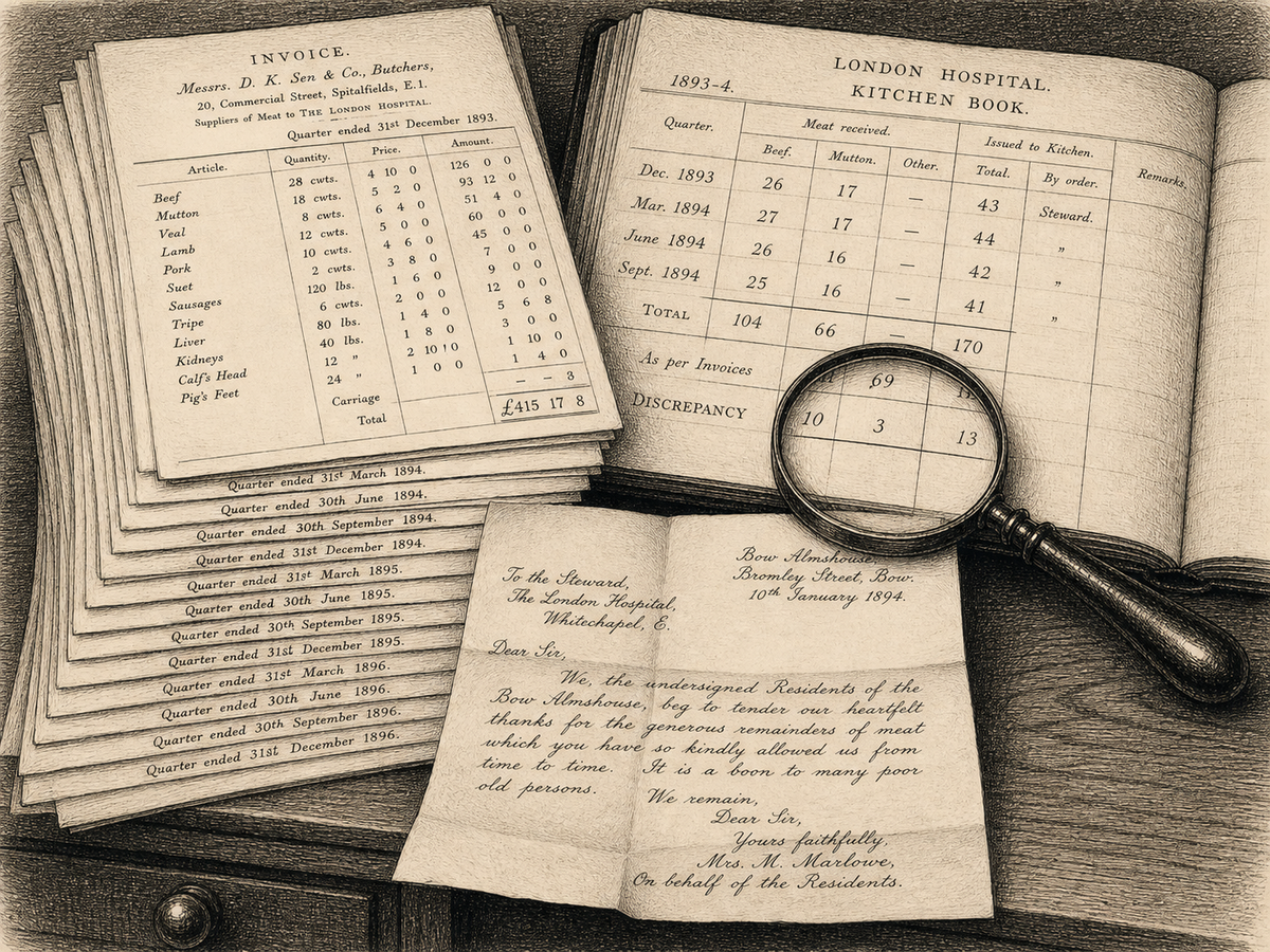 Engraved key object plate for The Case of the Whitechapel Steward's Ledger.