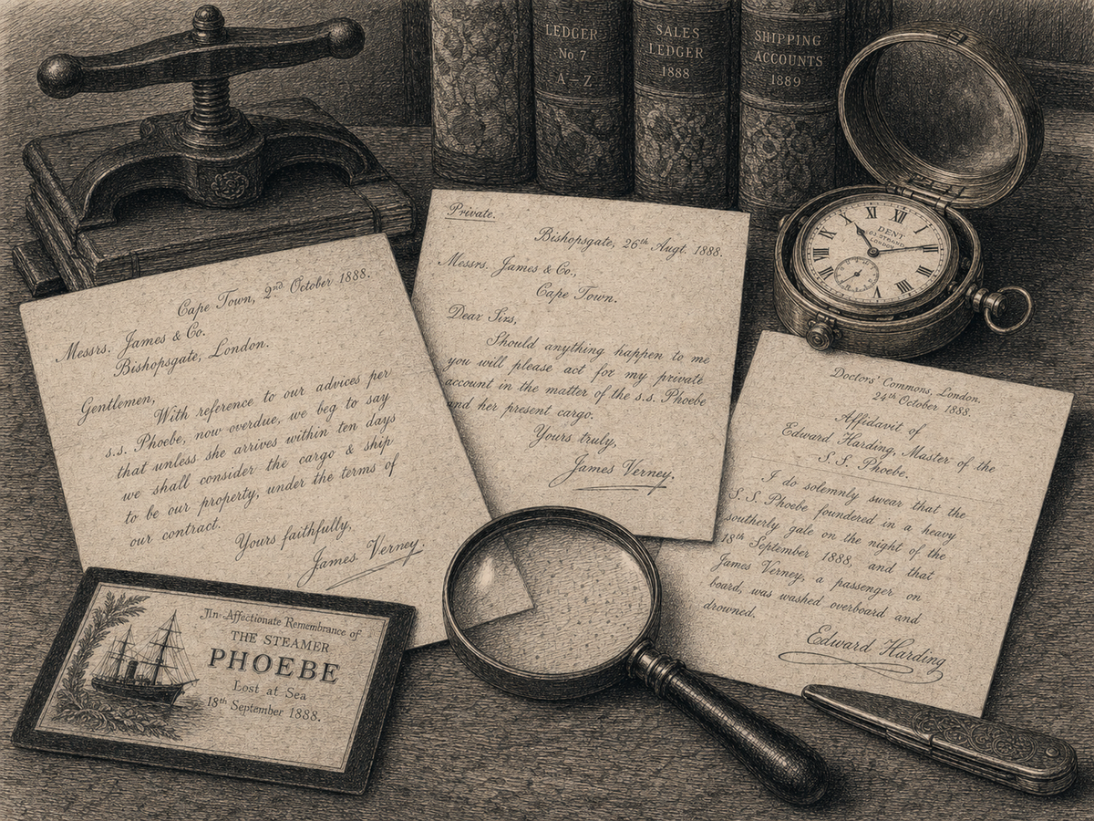 Engraved key object plate for The Case of the Cape Town Letter.
