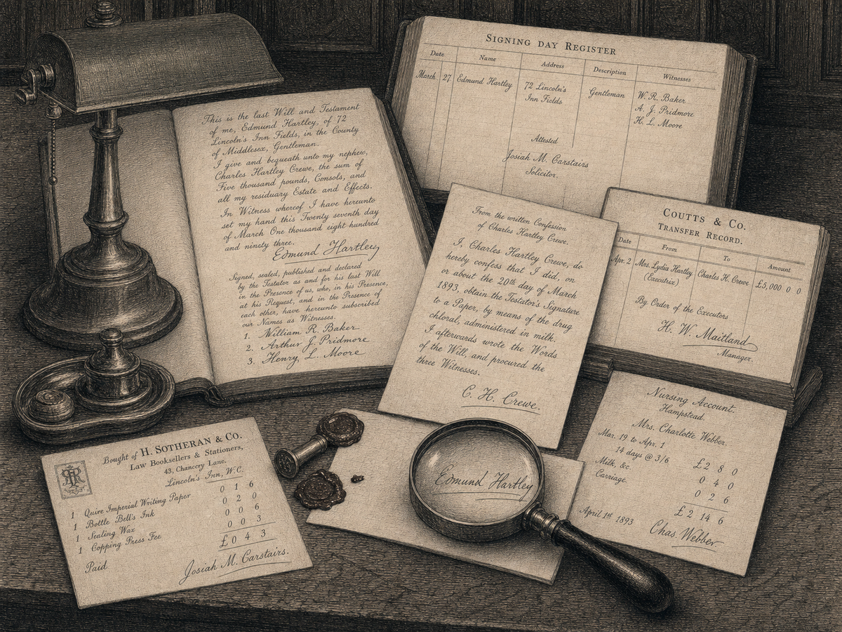 Engraved key object plate for The Case of the Notary's Three Witnesses.