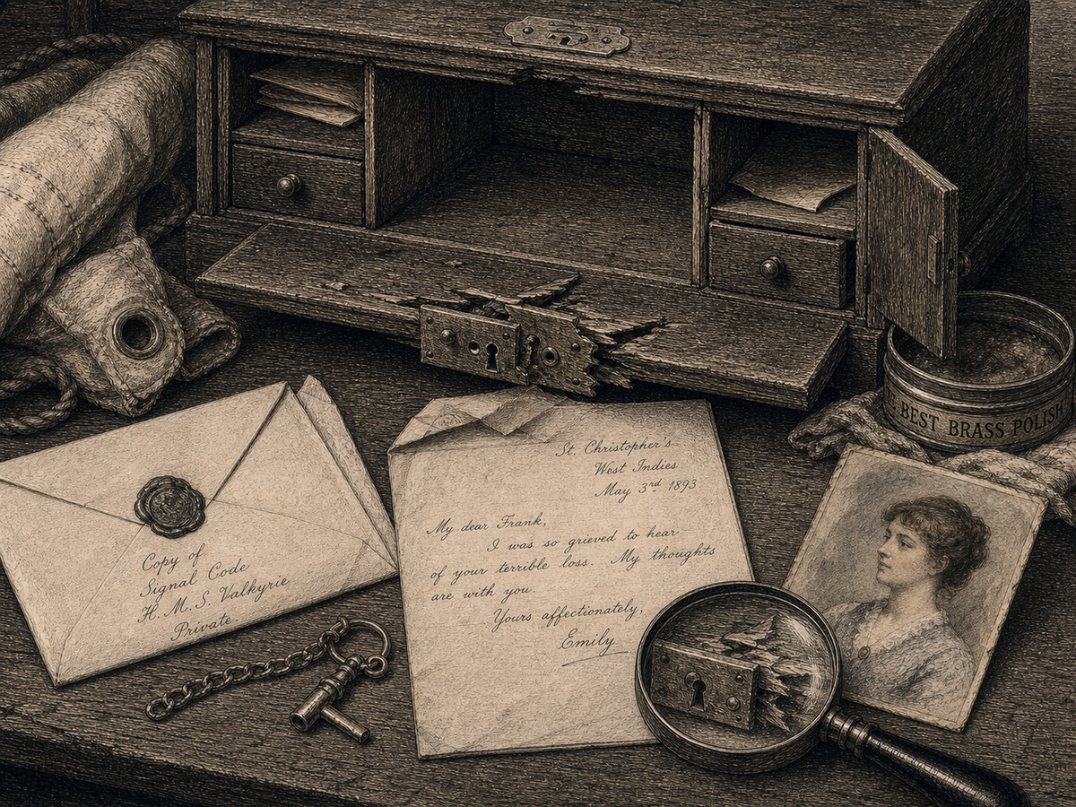 Engraved key object plate for The Case of the Naval Officer's Code.