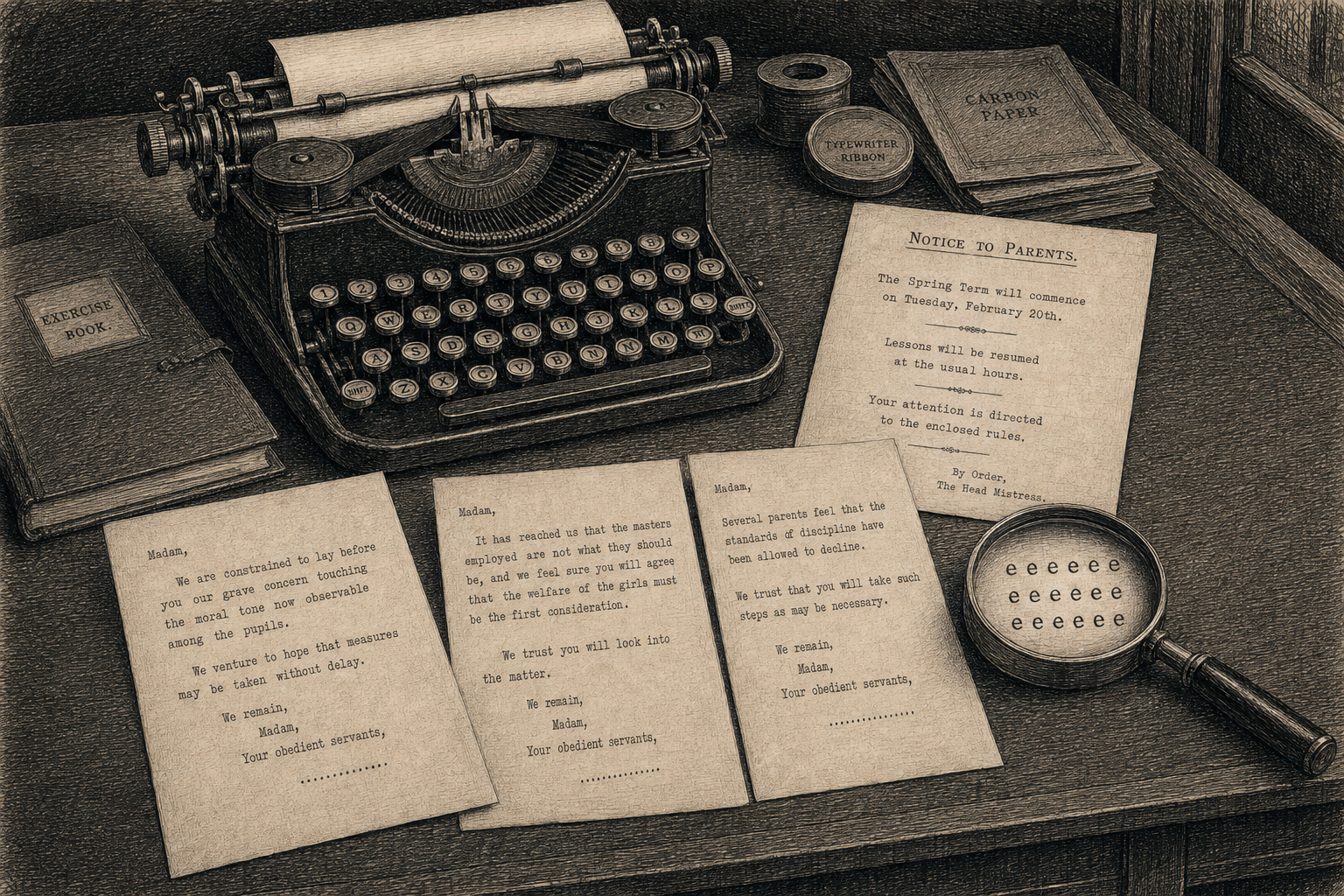 Engraved key object plate for The Case of the Anonymous Letters.